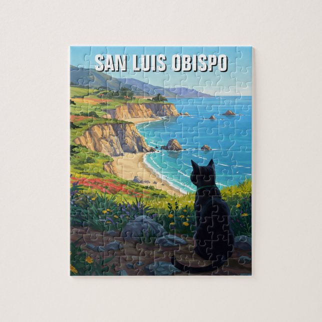Cat at San Luis Obispo  California Central Coast Jigsaw Puzzle (Vertical)