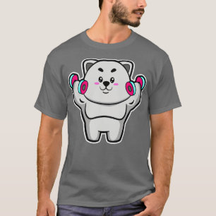 Cat at shoulder training with Dumbbells T-Shirt
