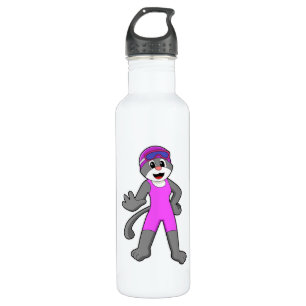 Cat at Swimming with Swimsuit 710 Ml Water Bottle