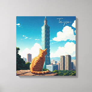 Cat at Taipei 101 Taiwan Canvas Print
