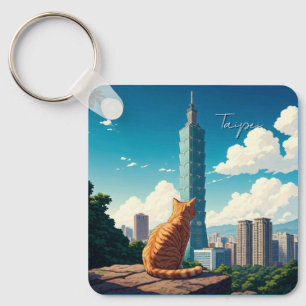 Cat at Taipei 101 Taiwan Key Ring