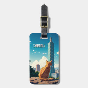Cat at Taipei 101 Taiwan Luggage Tag
