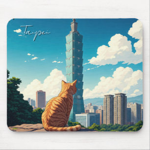 Cat at Taipei 101 Taiwan Mouse Mat