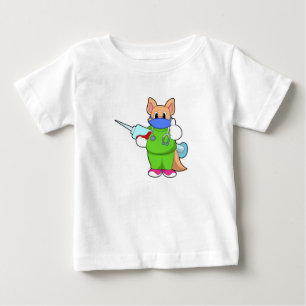 Cat at Vaccination with Syringe Baby T-Shirt