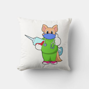 Cat at Vaccination with Syringe Cushion