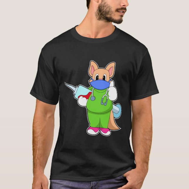 Cat at Vaccination with Syringe T-Shirt (Front)