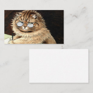 Cat at work with glasses by Louis Wain Business Card