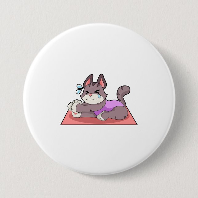 Cat at Yoga Fitness 7.5 Cm Round Badge (Front)