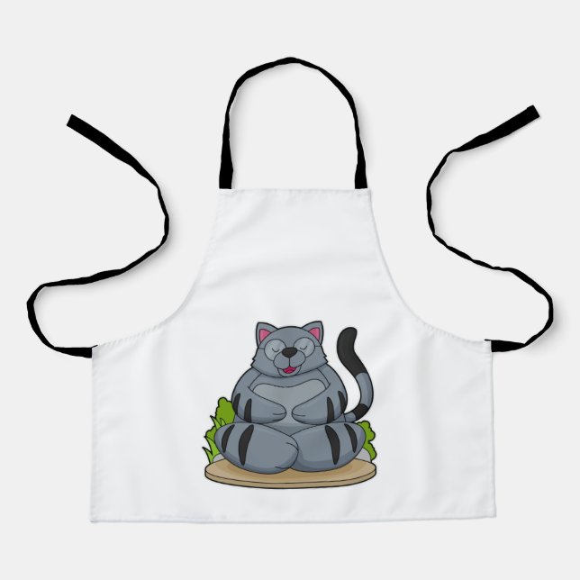 Cat at Yoga Fitness Apron (Front)