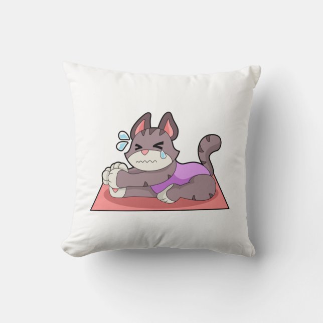Cat at Yoga Fitness Cushion (Front)