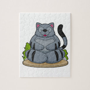 Cat at Yoga Fitness Jigsaw Puzzle