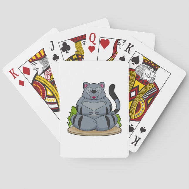 Cat at Yoga Fitness Playing Cards (Back)
