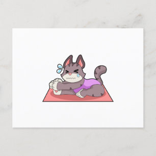 Cat at Yoga Fitness Postcard