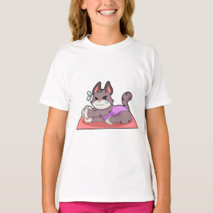 Cat at Yoga Fitness T-Shirt