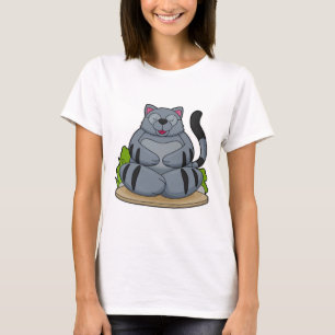 Cat at Yoga Fitness T-Shirt