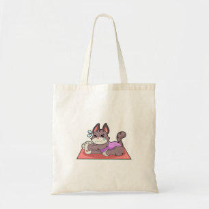 Cat at Yoga Fitness Tote Bag