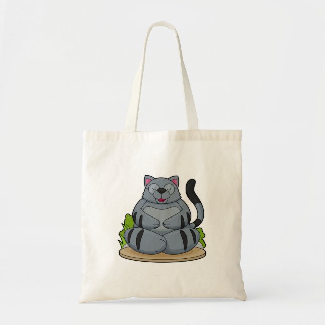 Cat at Yoga Fitness Tote Bag (Front)