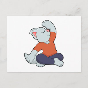 Cat at Yoga in Cross legged Postcard