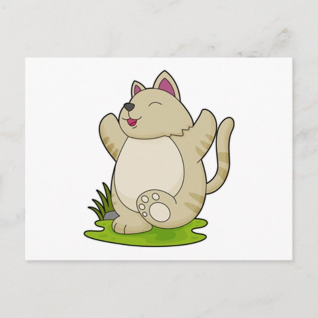 Cat at Yoga Postcard (Front)