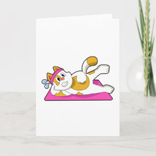 Cat at Yoga Stretching exercise Card