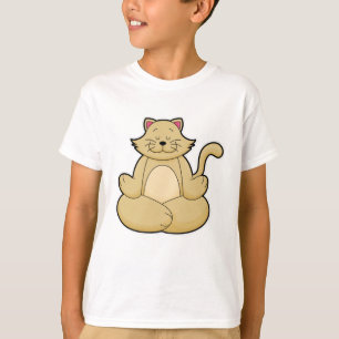 Cat at Yoga Stretching exercise in Cross legged T-Shirt