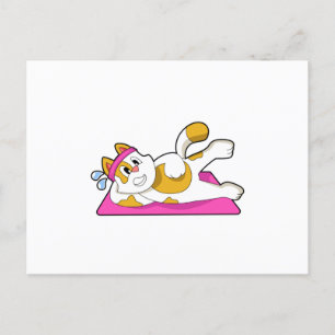 Cat at Yoga Stretching exercise Postcard