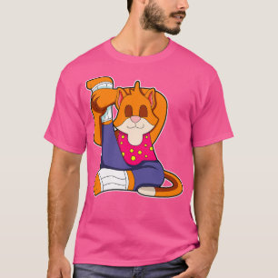 Cat at Yoga stretching exercises Legs T-Shirt