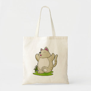 Cat at Yoga Tote Bag