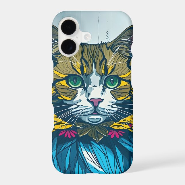 Cat Ate The Canary Feathers Unique Colorful Phone (Back)