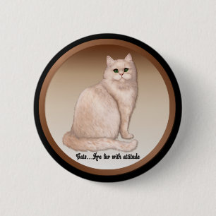 Cat Attitude 6 Cm Round Badge