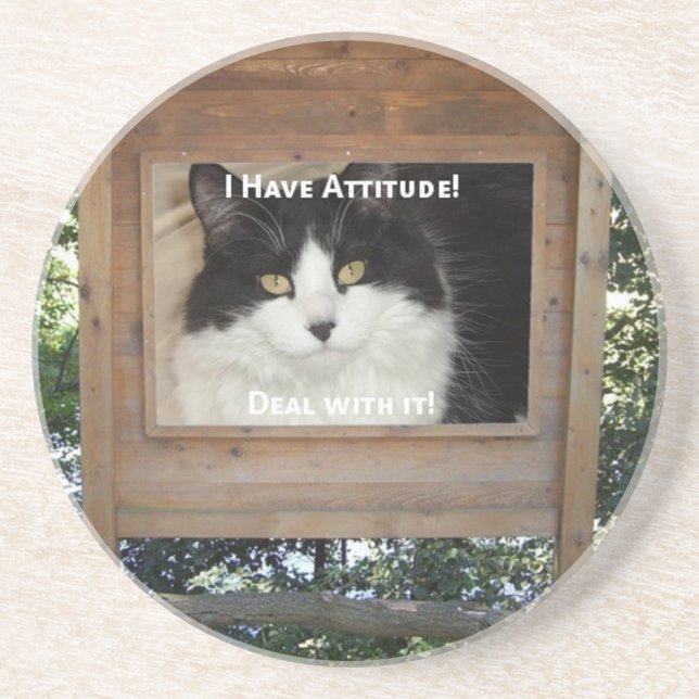 Cat Attitude Coaster (Front)