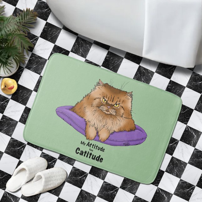 Cat Attitude Funny Bath Mat (Creator Uploaded)