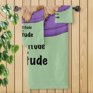 Cat Attitude Funny Bath Towel Set