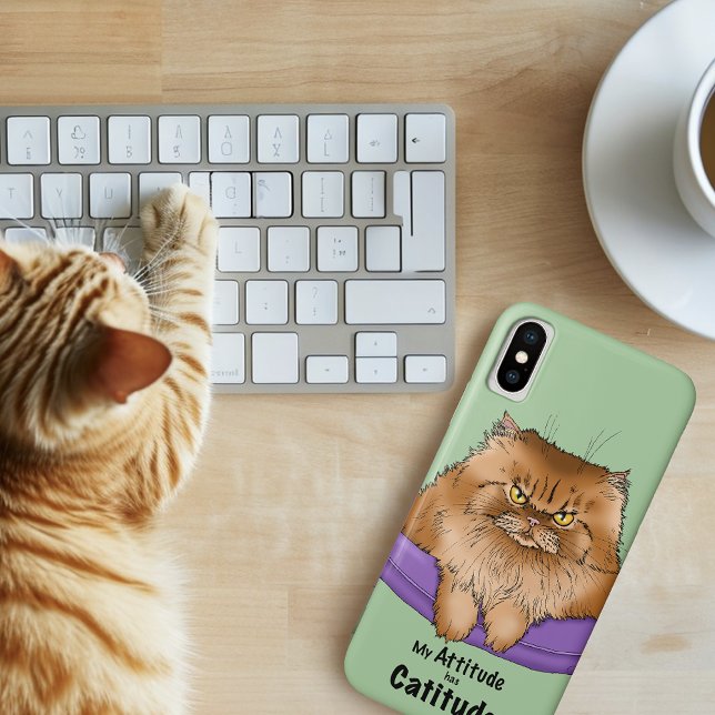 Cat Attitude Funny Case-Mate iPhone Case (Creator Uploaded)