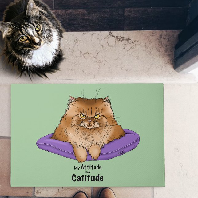 Cat Attitude Funny Doormat (Creator Uploaded)