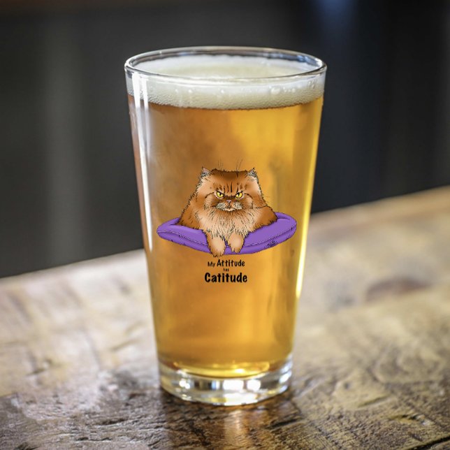 Cat Attitude Funny Glass (Creator Uploaded)