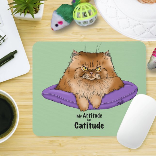 Cat Attitude Funny Mouse Mat (Creator Uploaded)