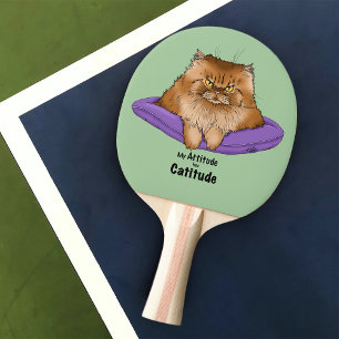 Cat Attitude Funny Ping Pong Paddle