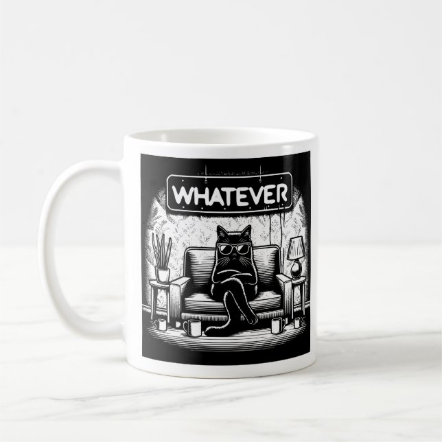 Cat Attitude, Whatever Moody Cat  Coffee Mug (Left)