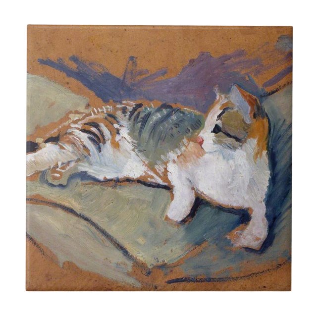 Cat, August Macke Ceramic Tile (Front)