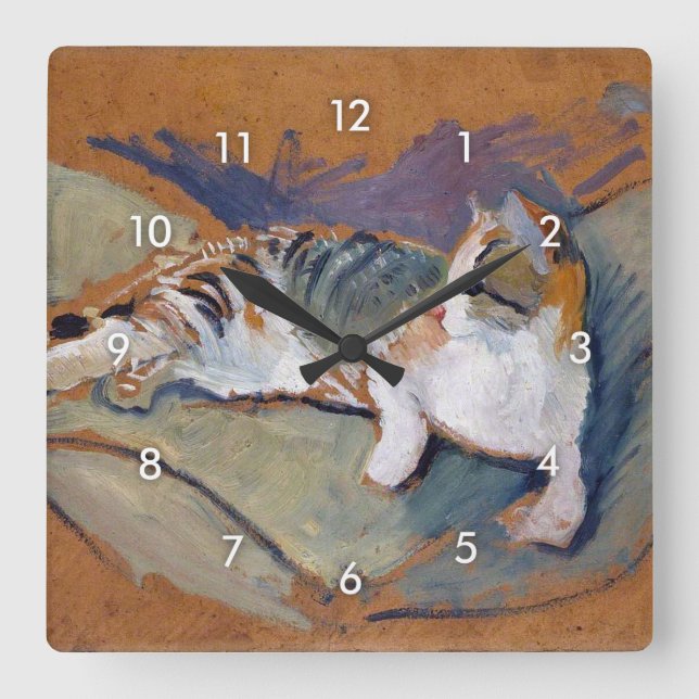 Cat, August Macke Square Wall Clock (Front)