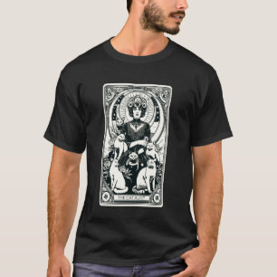 Cat Aunt Surrounded by Feline Companions Tarot T-Shirt