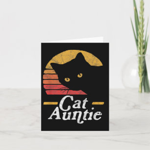 Cat Aunt Vintage Eighties Style Sun Cat Retro Dist Card