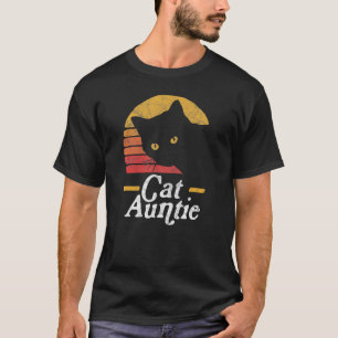 Cat Aunt Vintage Eighties Style Sun Cat Retro Dist T-Shirt