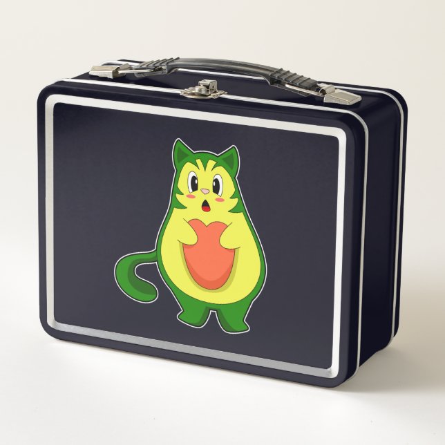 Cat Avocado Metal Lunch Box (Front)