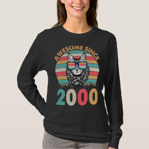 Cat Awesome Since 2000 Happy Birthday To Me 22 Ye T-Shirt