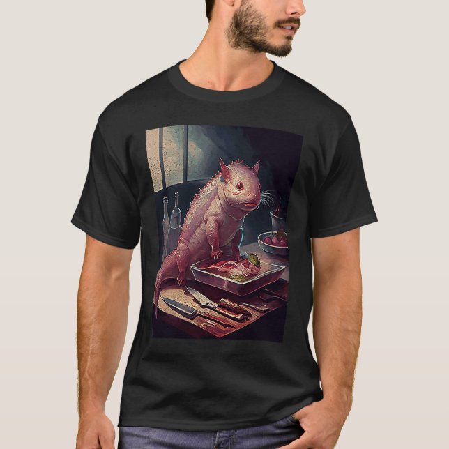 Cat Axolotl Steak T-Shirt (Front)