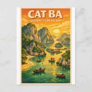 Cat Ba Island, Hai Phong, Vietnam, in a classic Postcard