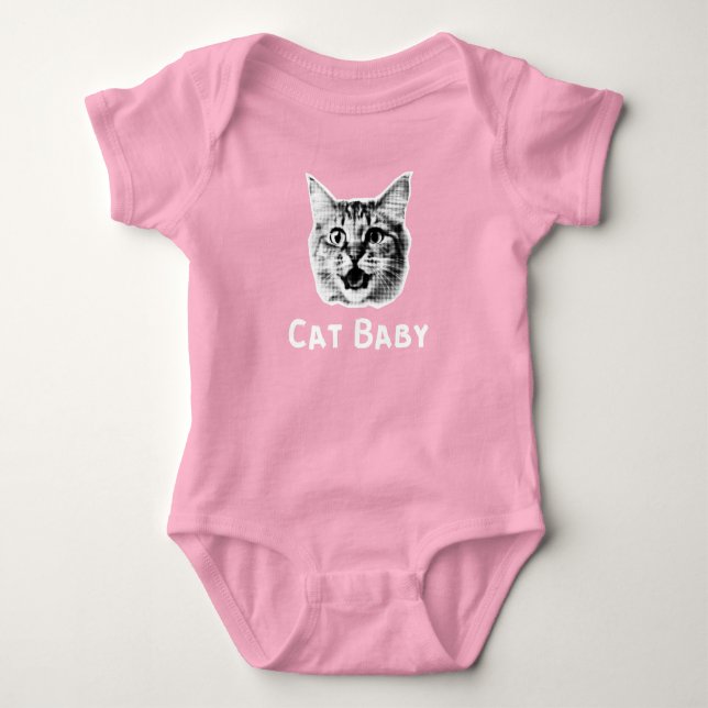 Cat Baby Retro Bodysuit (Front)