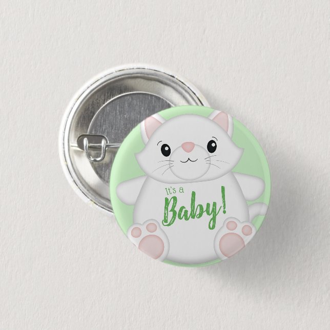 Cat Baby Shower Kitty 3 Cm Round Badge (Front & Back)